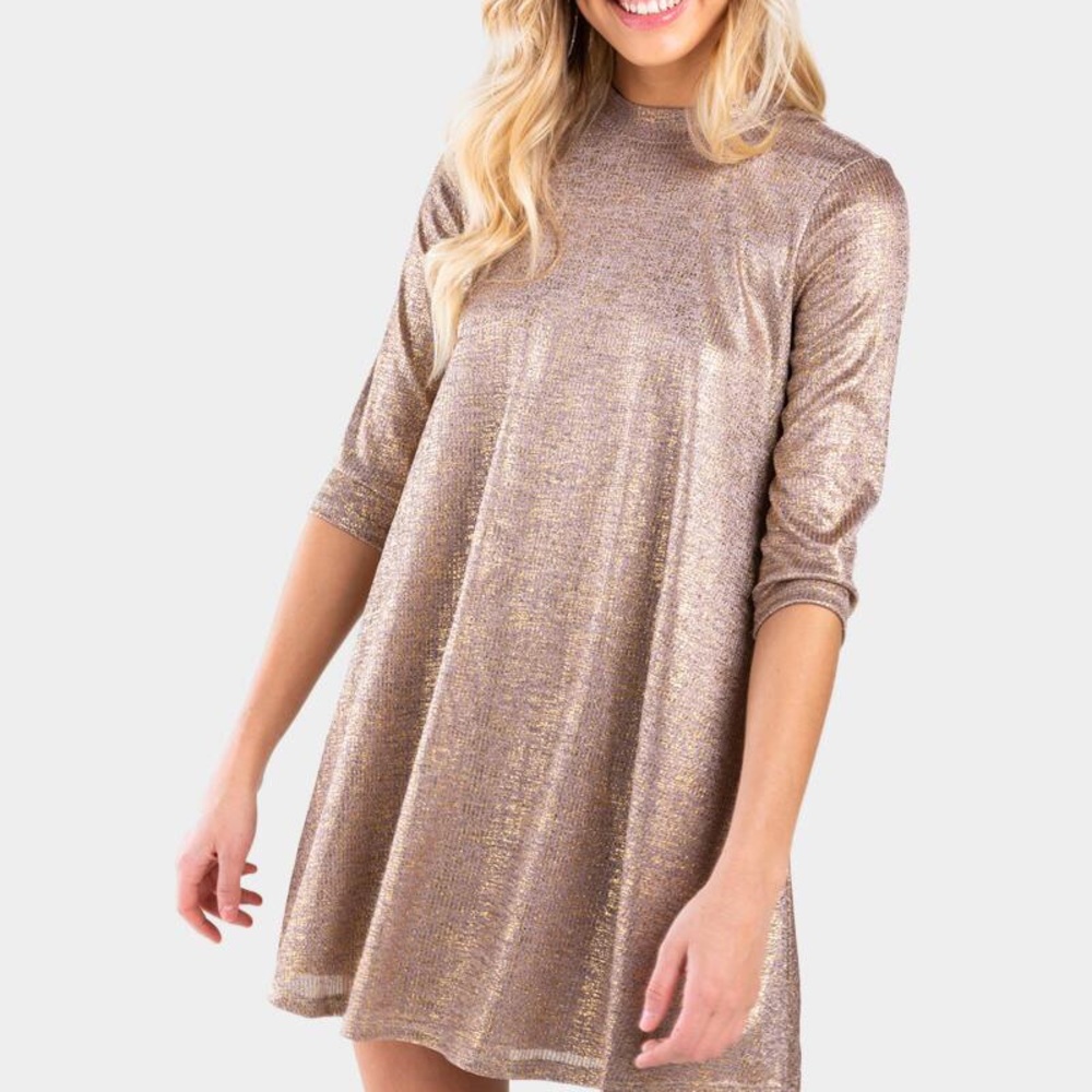 Rose gold High Neck Dress